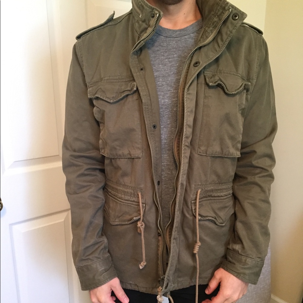 Lucky Brand green military jacket.